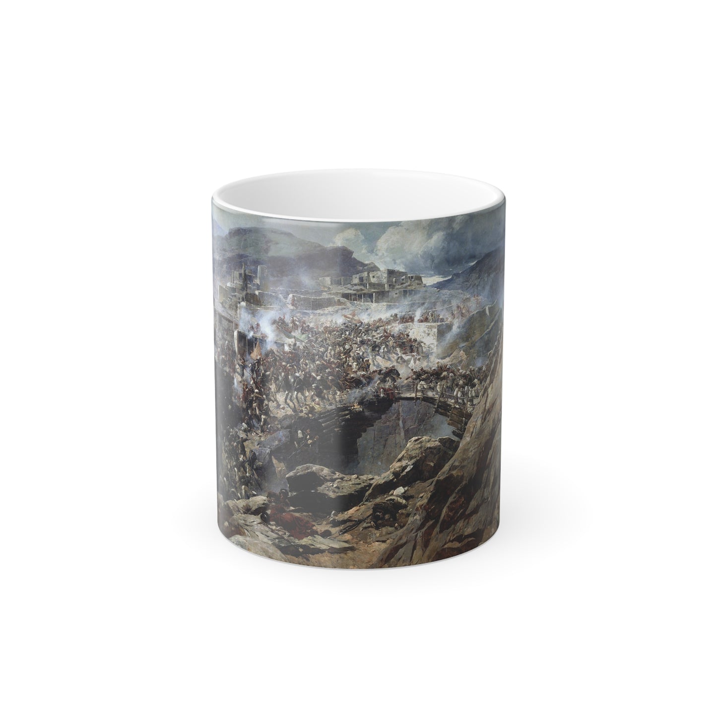Franz Roubaud (1856-1928) Storming the Fortress of Akhulgo (the Murid War) - Color Changing Mug 11oz-11oz-Go Mug Yourself