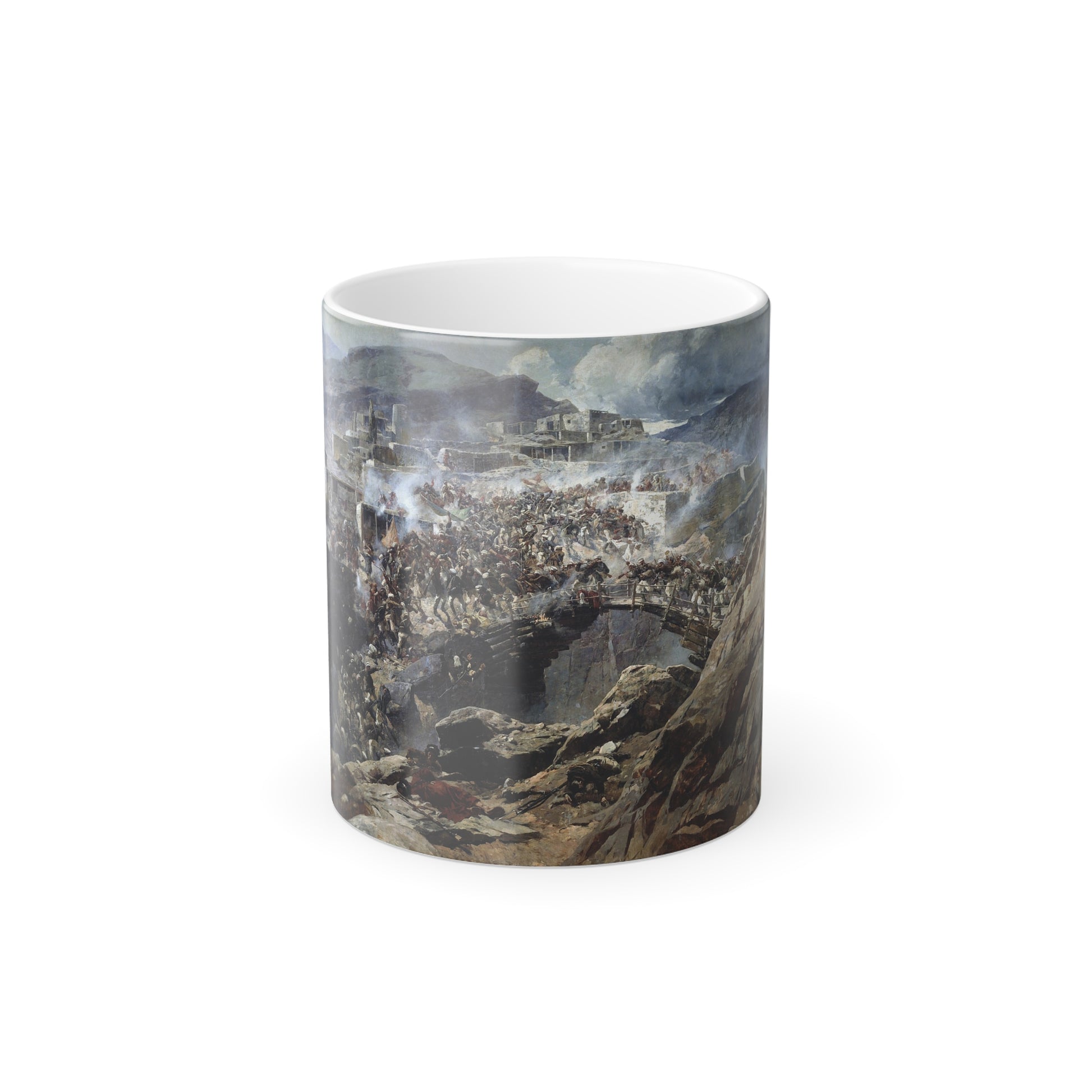 Franz Roubaud (1856-1928) Storming the Fortress of Akhulgo (the Murid War) - Color Changing Mug 11oz-11oz-Go Mug Yourself