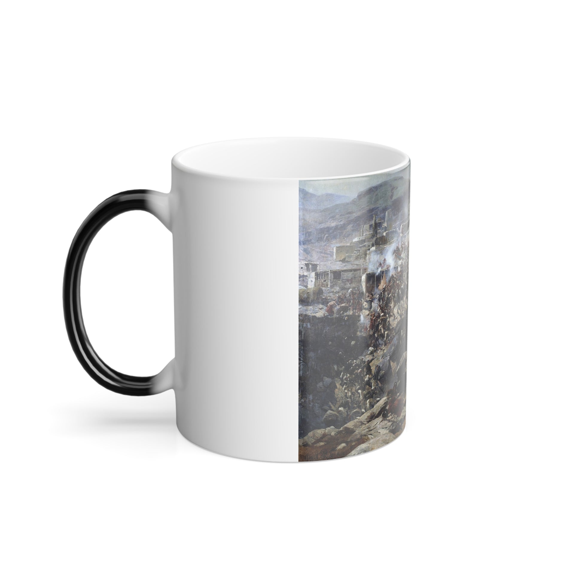 Franz Roubaud (1856-1928) Storming the Fortress of Akhulgo (the Murid War) - Color Changing Mug 11oz-Go Mug Yourself