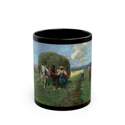 Franz Roubaud (1856-1928) The Hay Cart - Black Coffee Mug-11oz-Go Mug Yourself