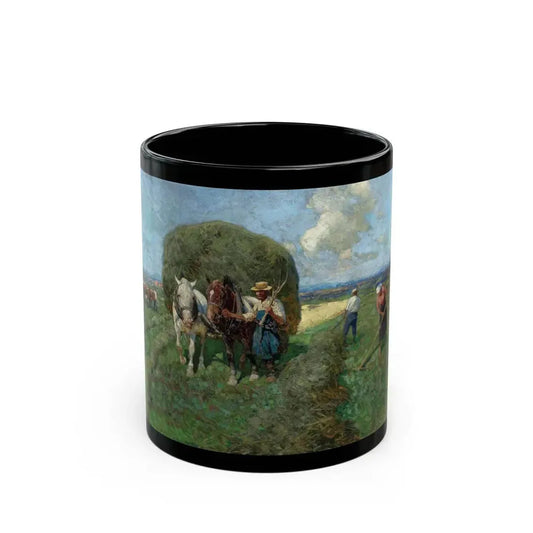Franz Roubaud (1856-1928) The Hay Cart - Black Coffee Mug 11oz - Go Mug Yourself