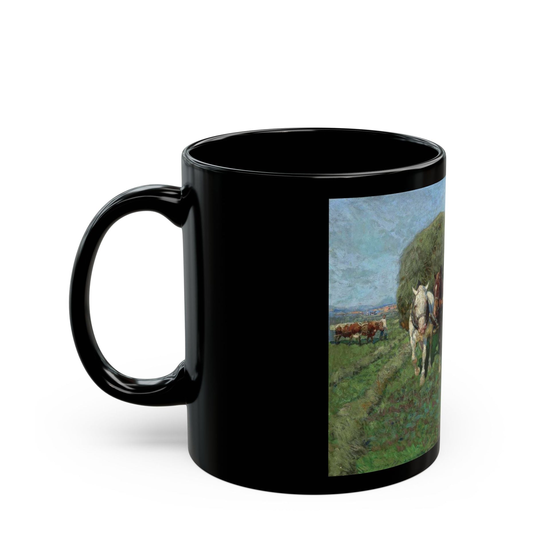 Franz Roubaud (1856-1928) The Hay Cart - Black Coffee Mug-Go Mug Yourself