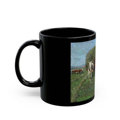 Franz Roubaud (1856-1928) The Hay Cart - Black Coffee Mug-Go Mug Yourself