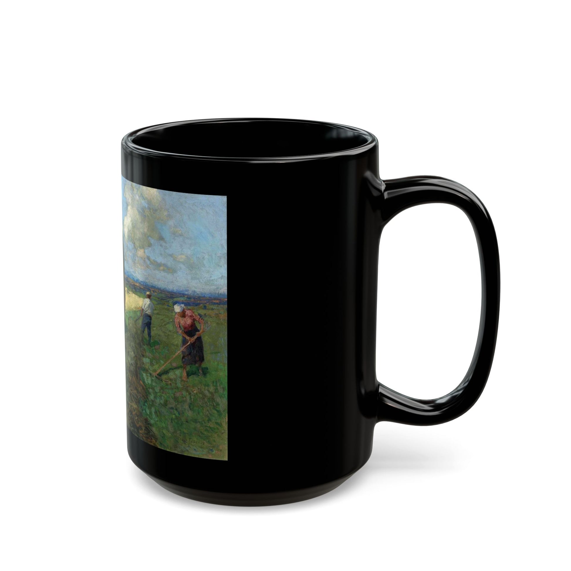 Franz Roubaud (1856-1928) The Hay Cart - Black Coffee Mug-Go Mug Yourself