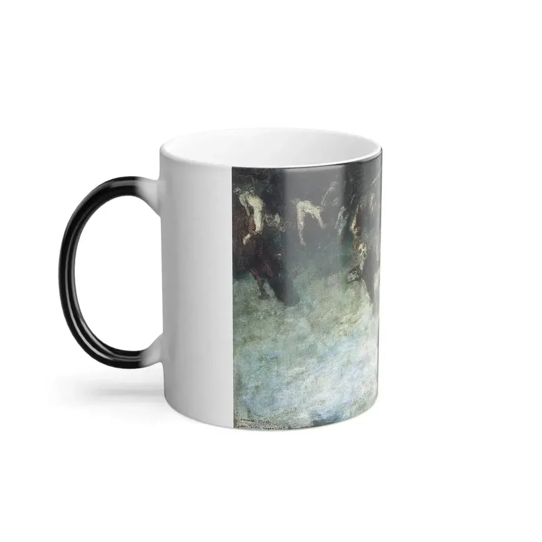 Franz von Stuck (1863-1928) The Wild Chase (Wotan on horseback leading a procession of the dead) - 1889 - Color Changing Mug 11oz - Go Mug Yourself