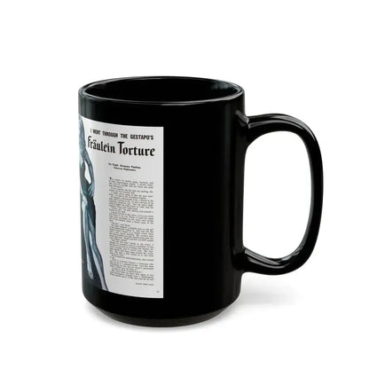 Fraulein Torture, For Men Only, February 1959 - Black Coffee Mug - Go Mug Yourself