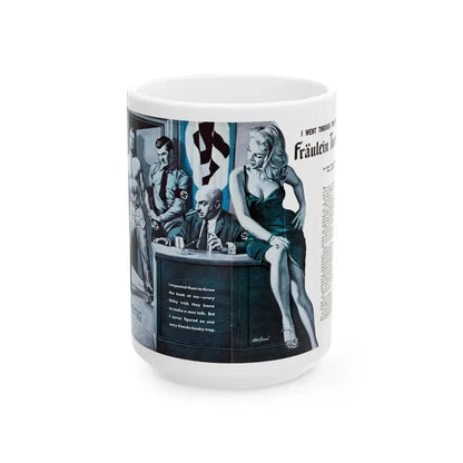 Fraulein Torture, For Men Only, February 1959 - White Coffee Mug 15oz - Go Mug Yourself