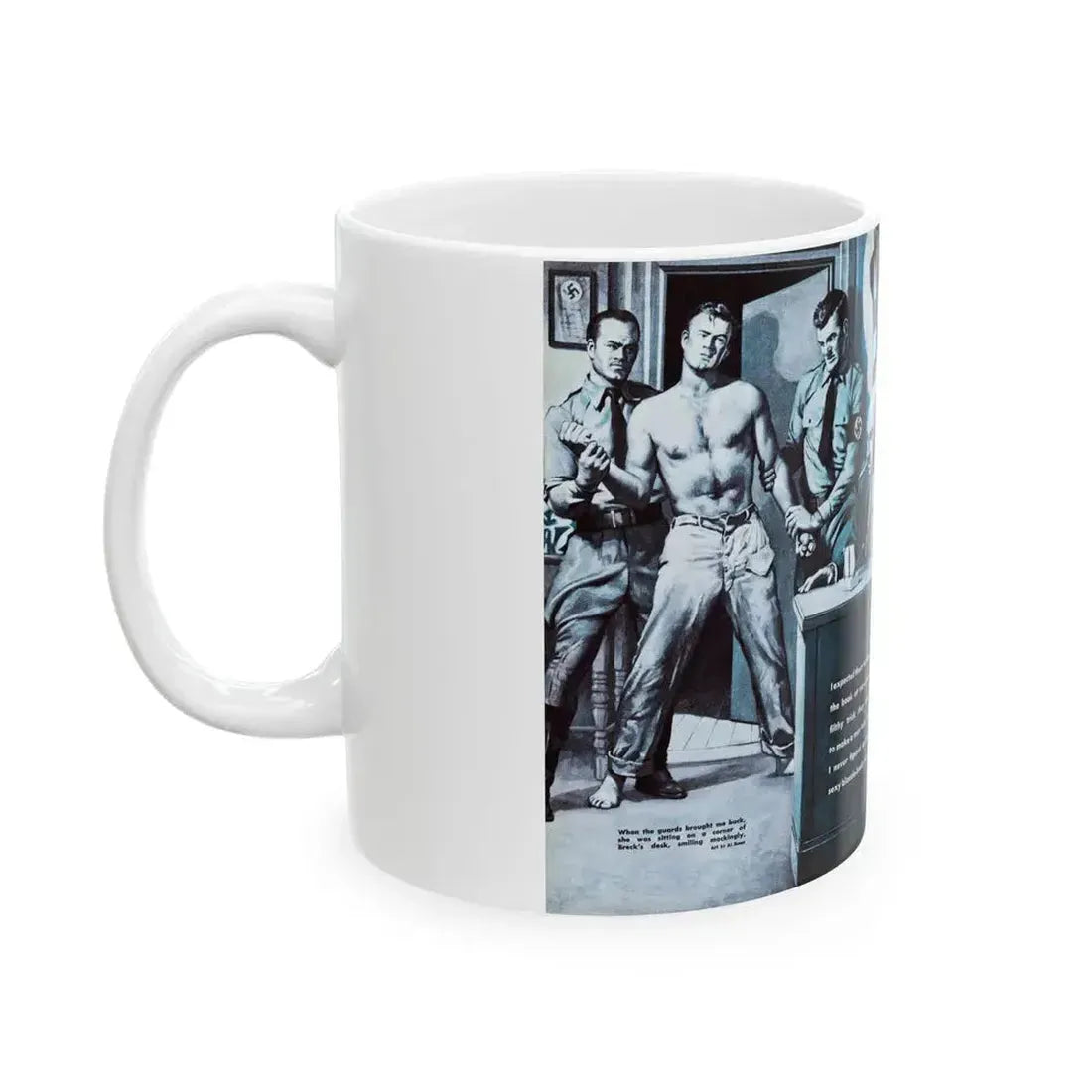 Fraulein Torture, For Men Only, February 1959 - White Coffee Mug - Go Mug Yourself