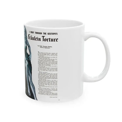 Fraulein Torture, For Men Only, February 1959 - White Coffee Mug - Go Mug Yourself