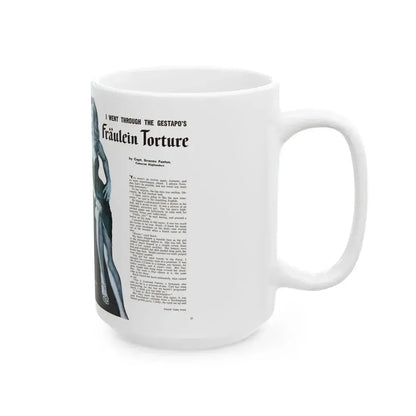 Fraulein Torture, For Men Only, February 1959 - White Coffee Mug - Go Mug Yourself