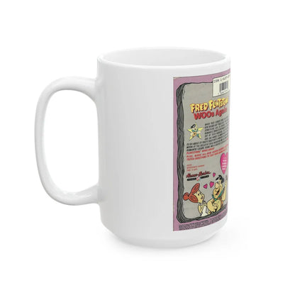 FRED FLINTSONE WOOS AGAIN (VHS COVER) - White Coffee Mug-Go Mug Yourself