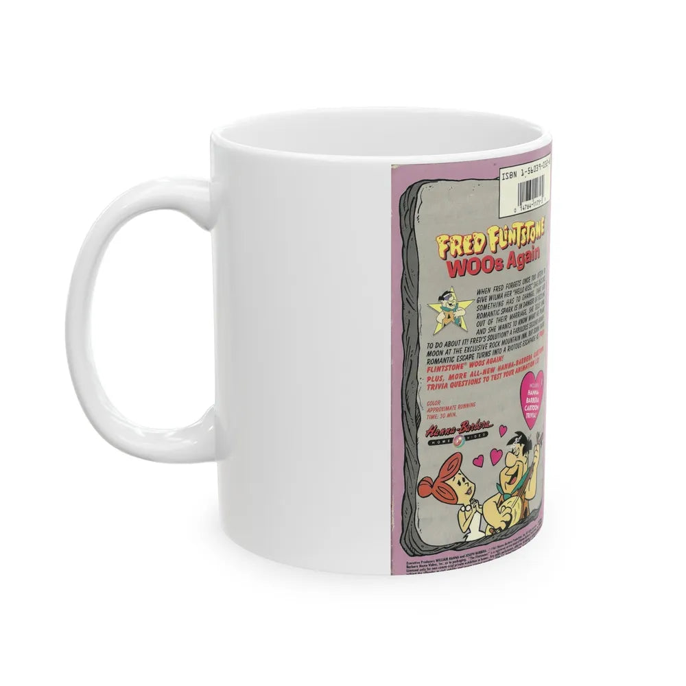 FRED FLINTSONE WOOS AGAIN (VHS COVER) - White Coffee Mug-Go Mug Yourself