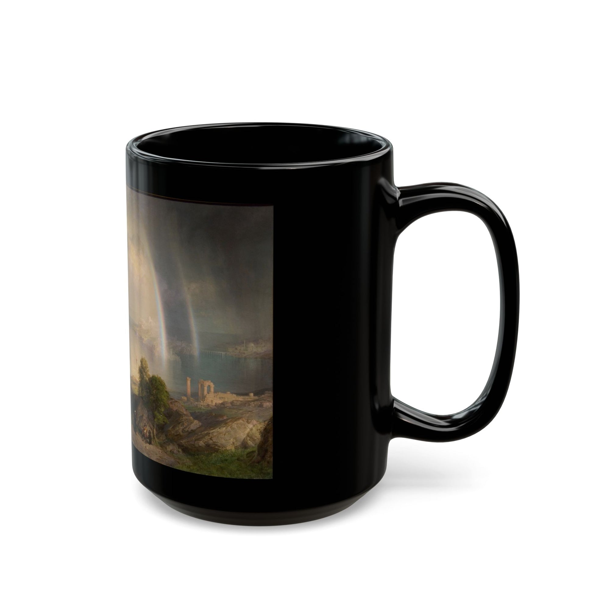 Frederic Edwin Church (1826-1900) Aegean Sea - Black Coffee Mug-Go Mug Yourself