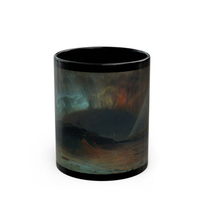 Frederic Edwin Church (1826-1900) Aurora Borealis - Black Coffee Mug-11oz-Go Mug Yourself