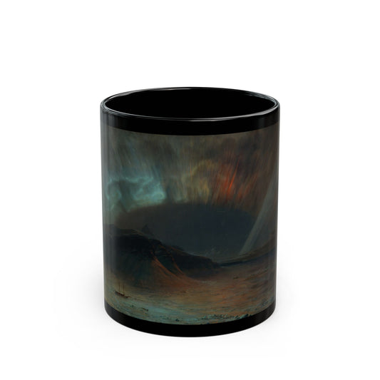 Frederic Edwin Church (1826-1900) Aurora Borealis - Black Coffee Mug-11oz-Go Mug Yourself