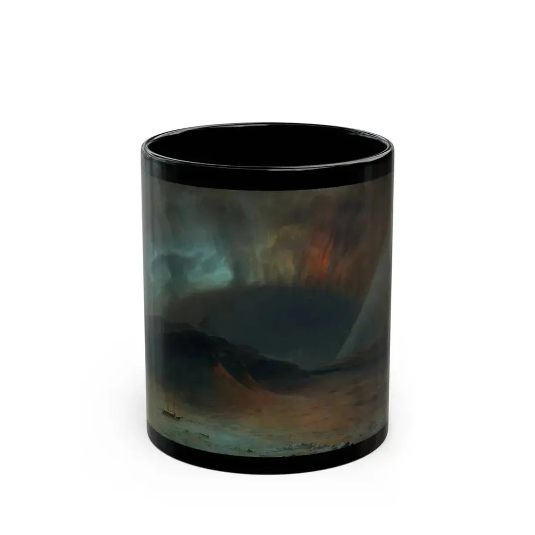 Frederic Edwin Church (1826-1900) Aurora Borealis - Black Coffee Mug 11oz - Go Mug Yourself