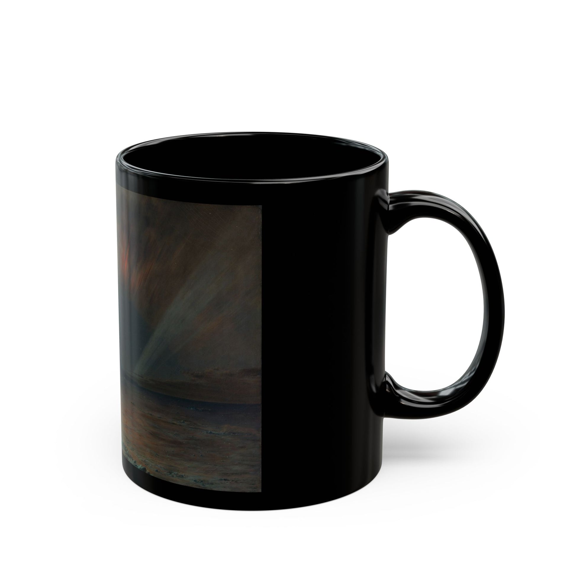 Frederic Edwin Church (1826-1900) Aurora Borealis - Black Coffee Mug-Go Mug Yourself