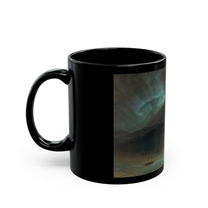 Frederic Edwin Church (1826-1900) Aurora Borealis - Black Coffee Mug-Go Mug Yourself