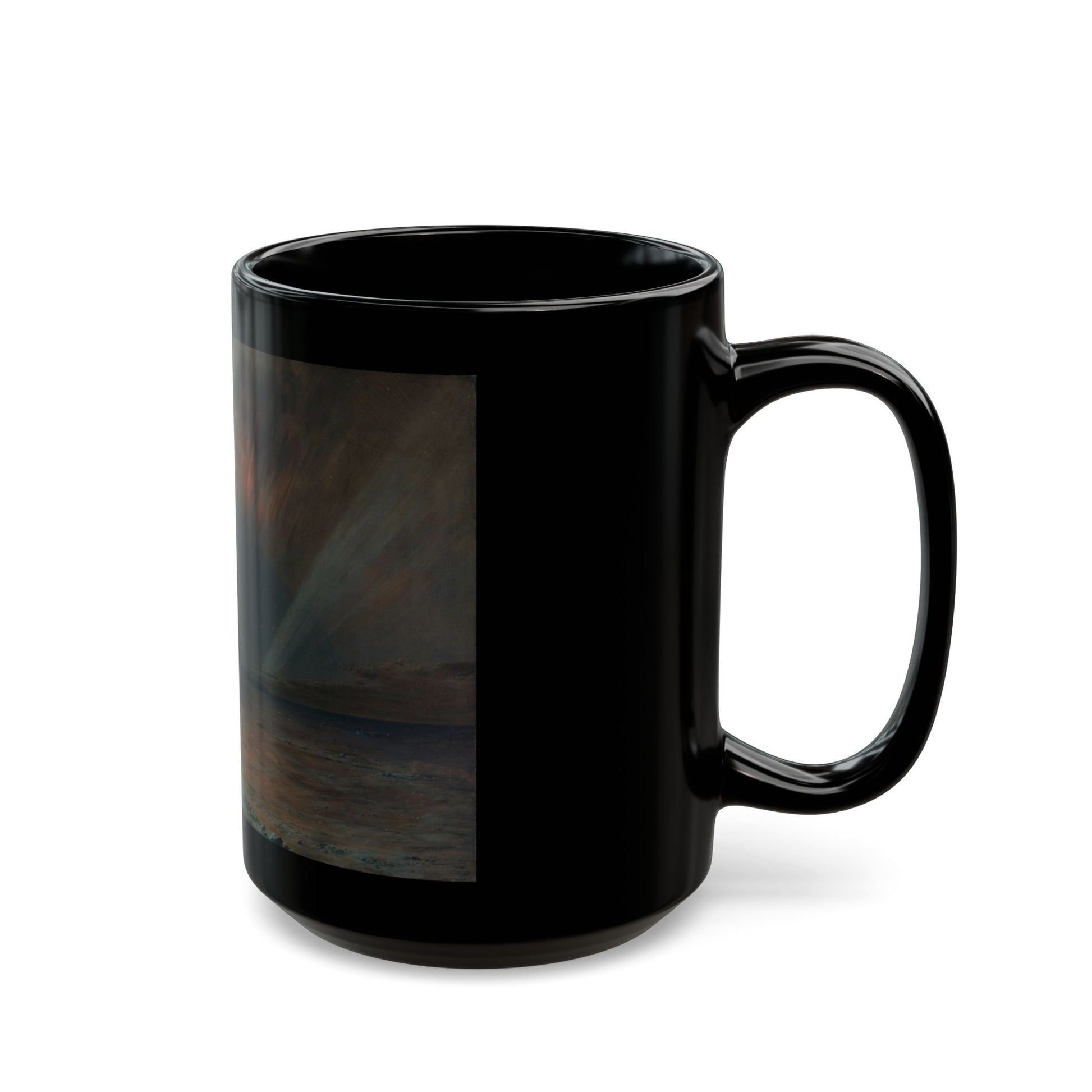 Frederic Edwin Church (1826-1900) Aurora Borealis - Black Coffee Mug-Go Mug Yourself