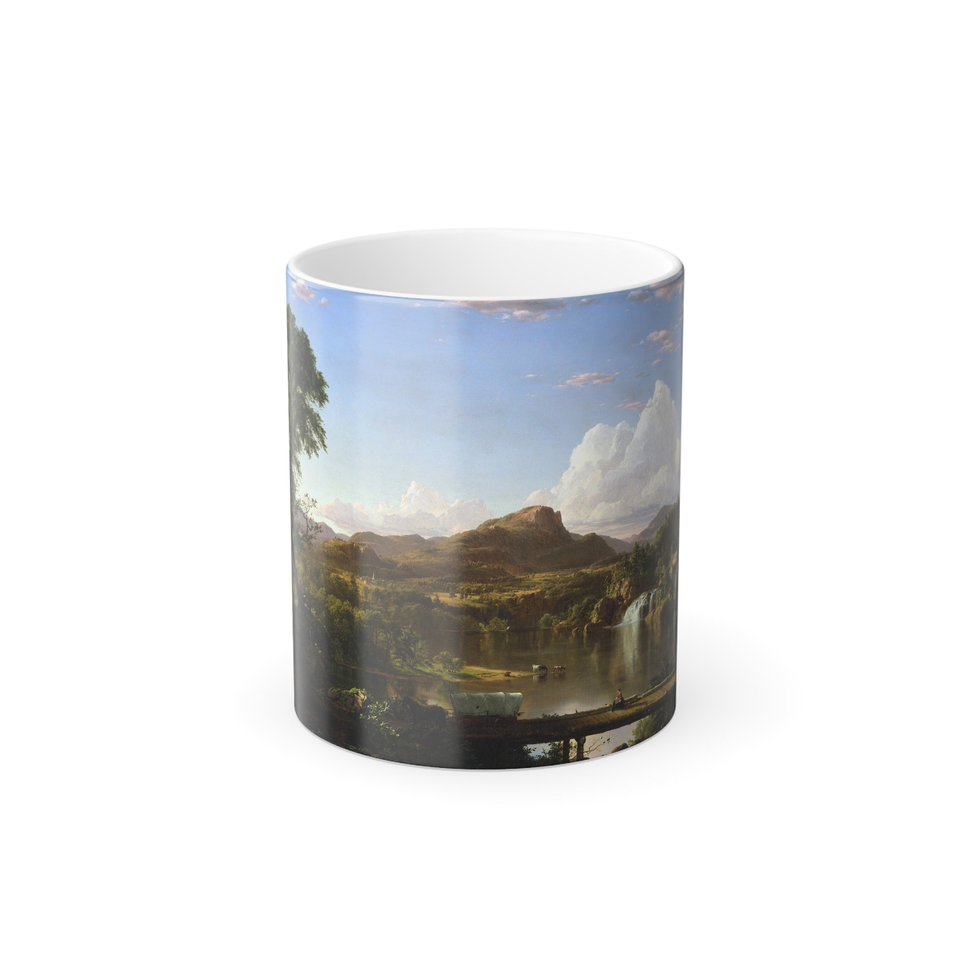 Frederic Edwin Church (1826-1900) New England Scenery - oil on canvas 1851 - Color Changing Mug 11oz-11oz-Go Mug Yourself
