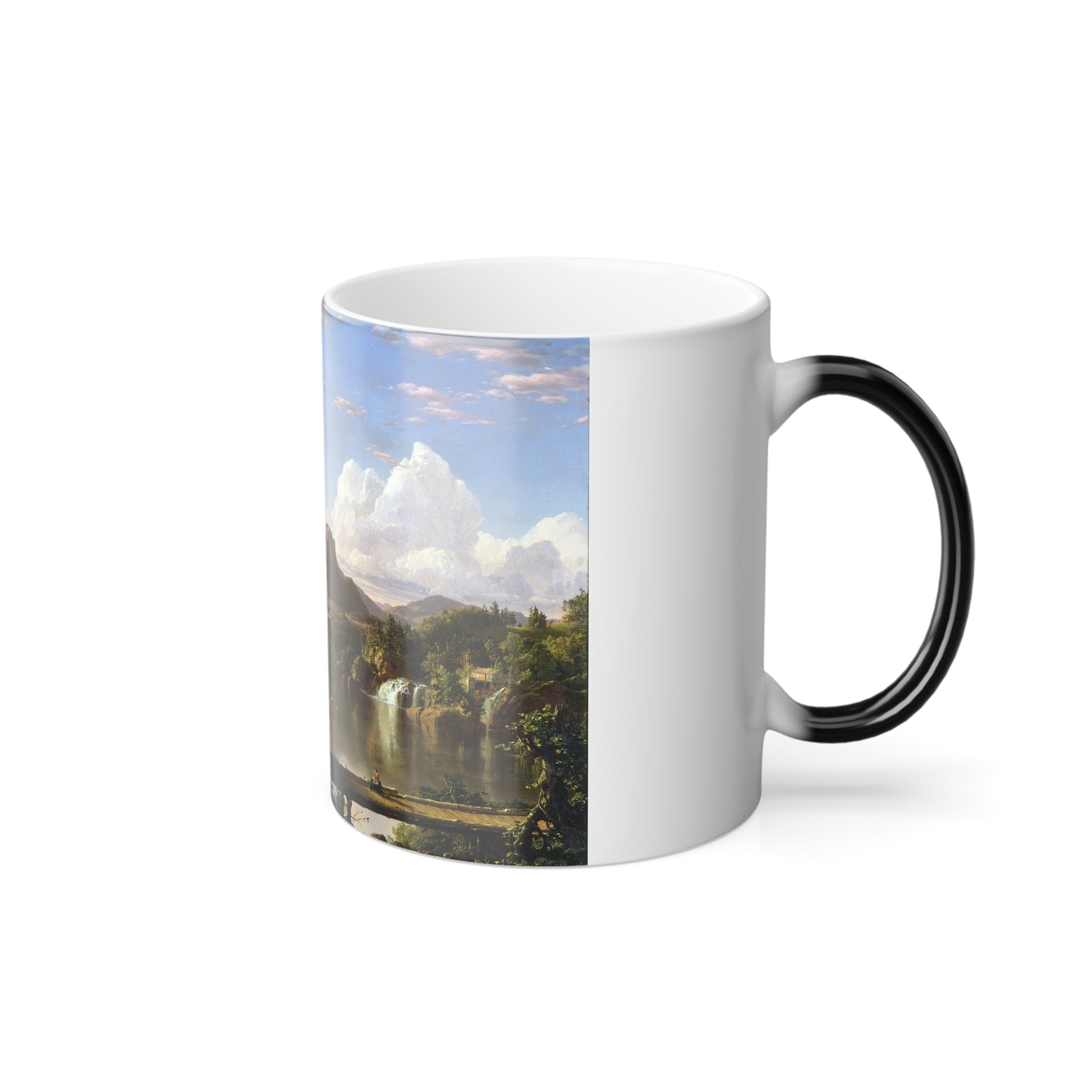 Frederic Edwin Church (1826-1900) New England Scenery - oil on canvas 1851 - Color Changing Mug 11oz-Go Mug Yourself