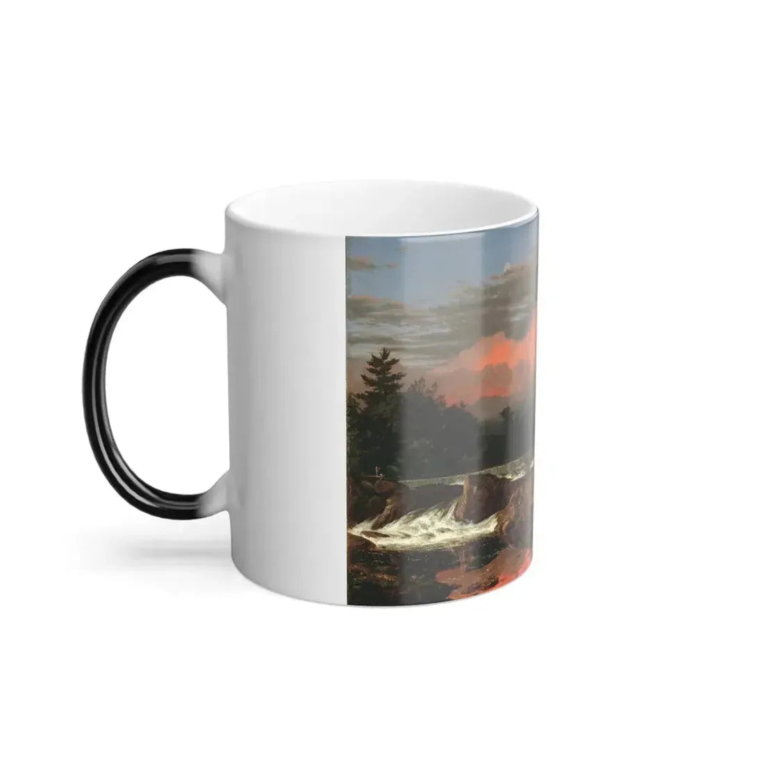 Frederic Edwin Church (1826-1900) Rutland Falls, Vermont - oil on canvas 1848 - Color Changing Mug 11oz - Go Mug Yourself