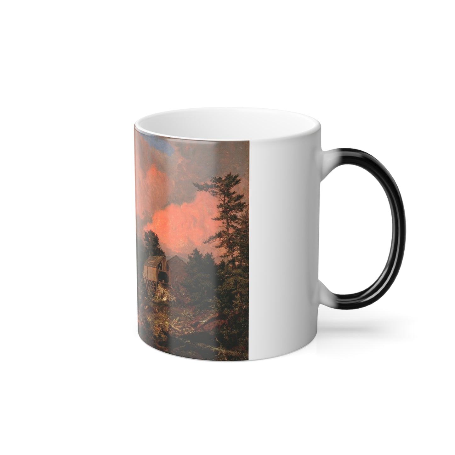 Frederic Edwin Church (1826-1900) Rutland Falls, Vermont - oil on canvas 1848 - Color Changing Mug 11oz-Go Mug Yourself