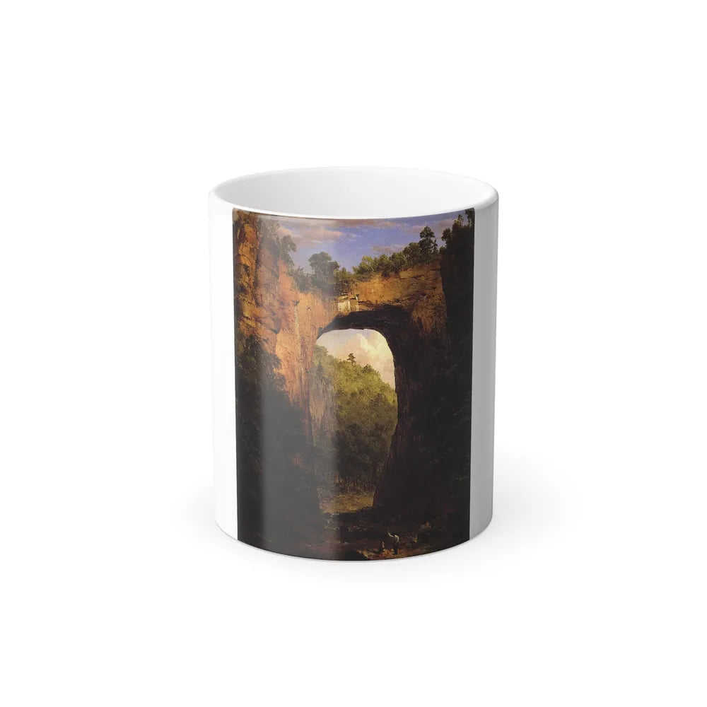 Frederic Edwin Church (1826-1900) The Natural Bridge Virginia - Oil on canvas 1852 - Color Changing Mug 11oz-11oz-Go Mug Yourself