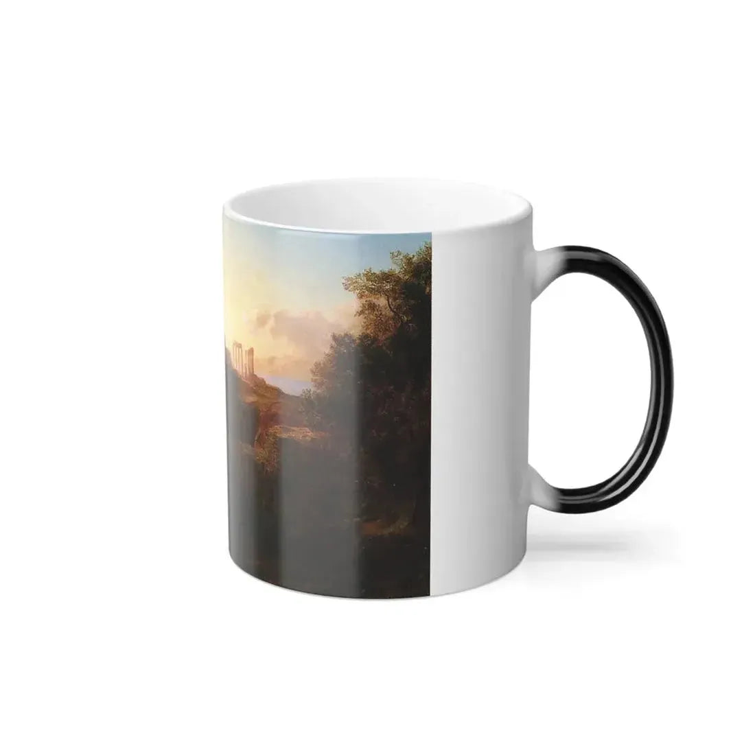 Frederic Edwin Church (1826-1900) The Ruins at Sunion Greece - Oil on board c1869 - Color Changing Mug 11oz - Go Mug Yourself