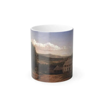 Frederic Edwin Church (1826-1900) View in Pittsford Vt -Oil on academy board - 1848 - Color Changing Mug 11oz 11oz - Go Mug Yourself