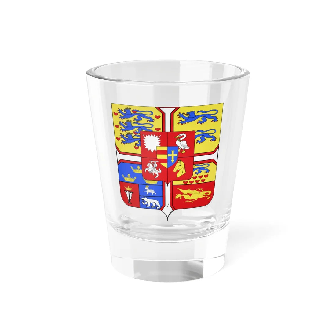 Frederic VI of Denmark Arms (Denmark) (Coat of Arms) Shot Glass 1.5oz 1.5oz - Go Mug Yourself