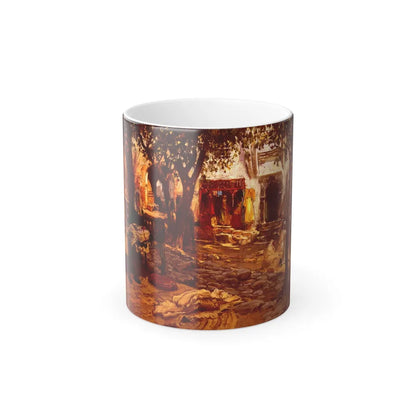 Frederick Arthur Bridgman (1847-1928) An Eastern Courtyard - Color Changing Mug 11oz-11oz-Go Mug Yourself