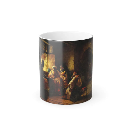 Frederick Arthur Bridgman (1847-1928) An Interesting Game - Oil on Canvas - Color Changing Mug 11oz-11oz-Go Mug Yourself