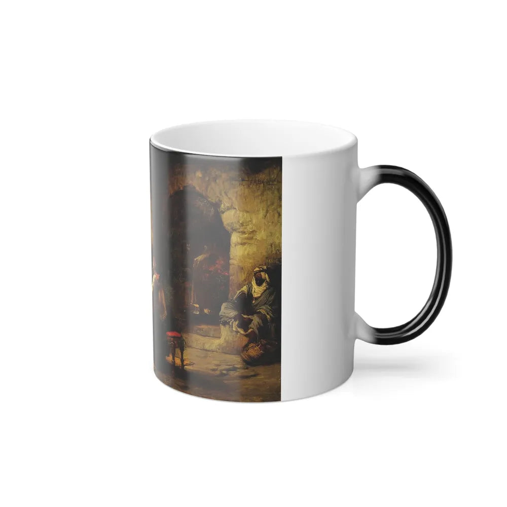 Frederick Arthur Bridgman (1847-1928) An Interesting Game - Oil on Canvas - Color Changing Mug 11oz-Go Mug Yourself