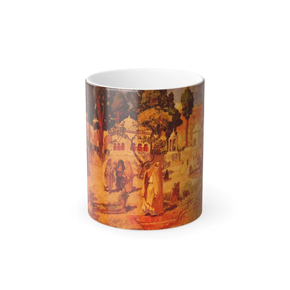 Frederick Arthur Bridgman (1847-1928) Arab Women at the Town Wall - Color Changing Mug 11oz-11oz-Go Mug Yourself