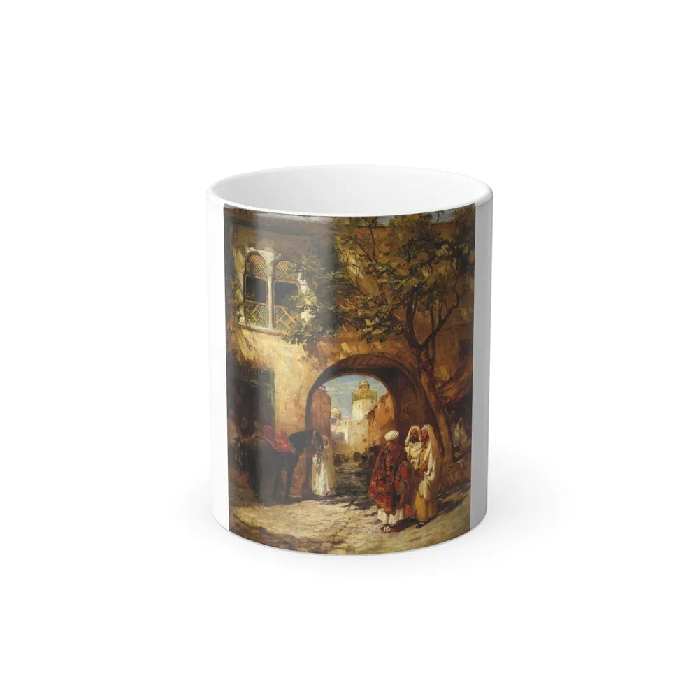 Frederick Arthur Bridgman (1847-1928) By the City Gate - Oil on Canvas - Color Changing Mug 11oz-11oz-Go Mug Yourself