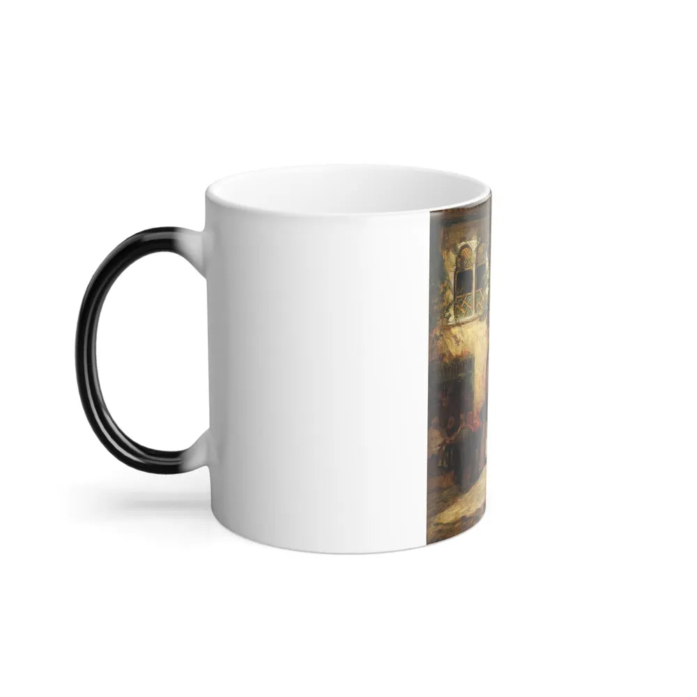 Frederick Arthur Bridgman (1847-1928) By the City Gate - Oil on Canvas - Color Changing Mug 11oz-Go Mug Yourself