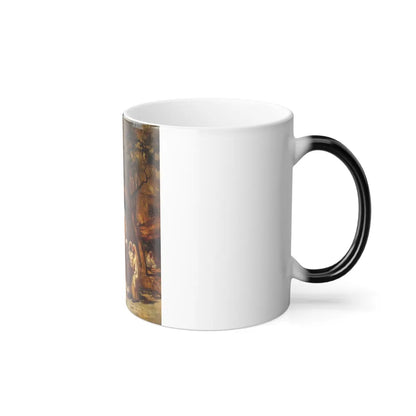 Frederick Arthur Bridgman (1847-1928) By the City Gate - Oil on Canvas - Color Changing Mug 11oz-Go Mug Yourself