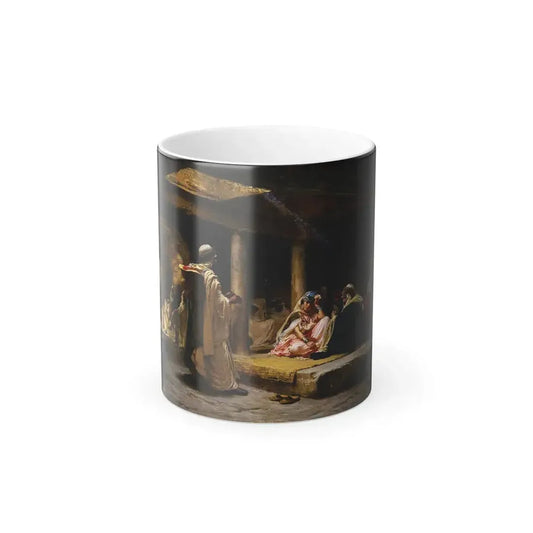 Frederick Arthur Bridgman (1847-1928)  Cafe at Biskra, Algeria - 1884 - Color Changing Mug 11oz 11oz - Go Mug Yourself