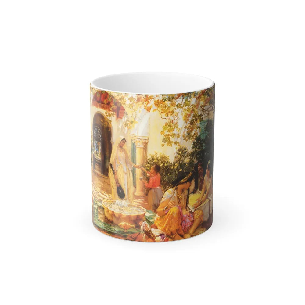 Frederick Arthur Bridgman (1847-1928) Courtyard, El Biar - Color Changing Mug 11oz-11oz-Go Mug Yourself