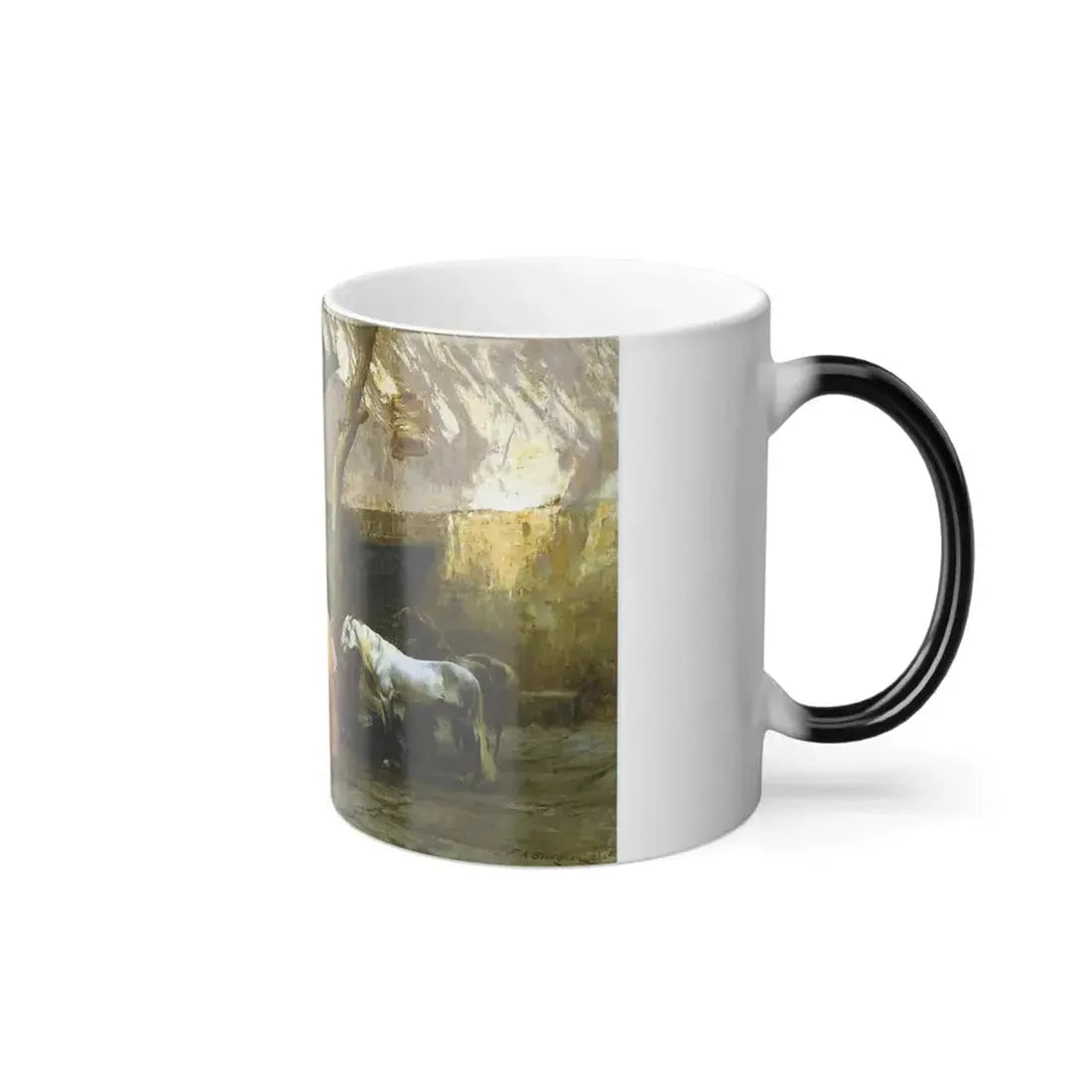 Frederick Arthur Bridgman (1847-1928) Horse Market at Cairo - Color Changing Mug 11oz - Go Mug Yourself