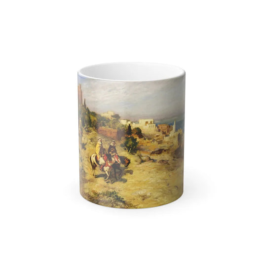 Frederick Arthur Bridgman (1847-1928) Horsemen on a Coastal Path Algier - Color Changing Mug 11oz-11oz-Go Mug Yourself