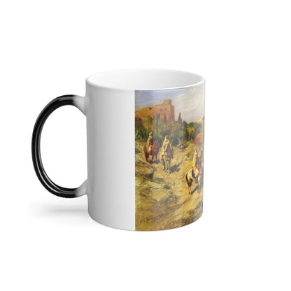 Frederick Arthur Bridgman (1847-1928) Horsemen on a Coastal Path Algier - Color Changing Mug 11oz-Go Mug Yourself