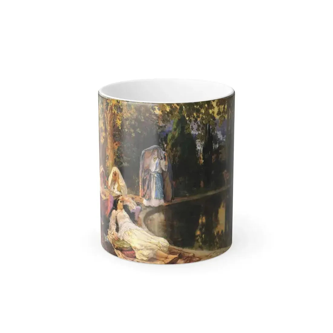 Frederick Arthur Bridgman (1847-1928) In the Garden at Mustapha - Oil on Canvas 1897-1899 - Color Changing Mug 11oz 11oz - Go Mug Yourself