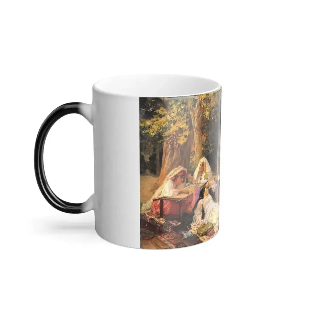 Frederick Arthur Bridgman (1847-1928) In the Garden at Mustapha - Oil on Canvas 1897-1899 - Color Changing Mug 11oz - Go Mug Yourself