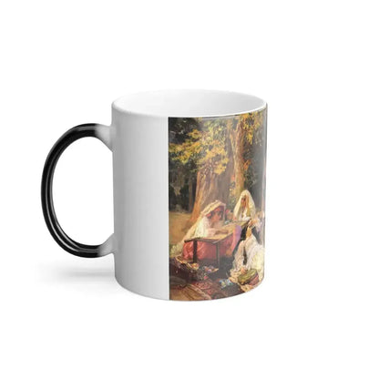 Frederick Arthur Bridgman (1847-1928) In the Garden at Mustapha - Oil on Canvas 1897-1899 - Color Changing Mug 11oz - Go Mug Yourself