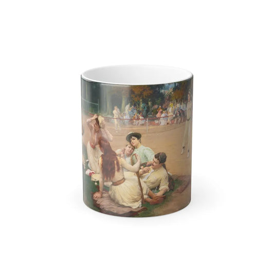 Frederick Arthur Bridgman (1847-1928) Lawn Tennis Club - Oil on Canvas 1891 - Color Changing Mug 11oz-11oz-Go Mug Yourself