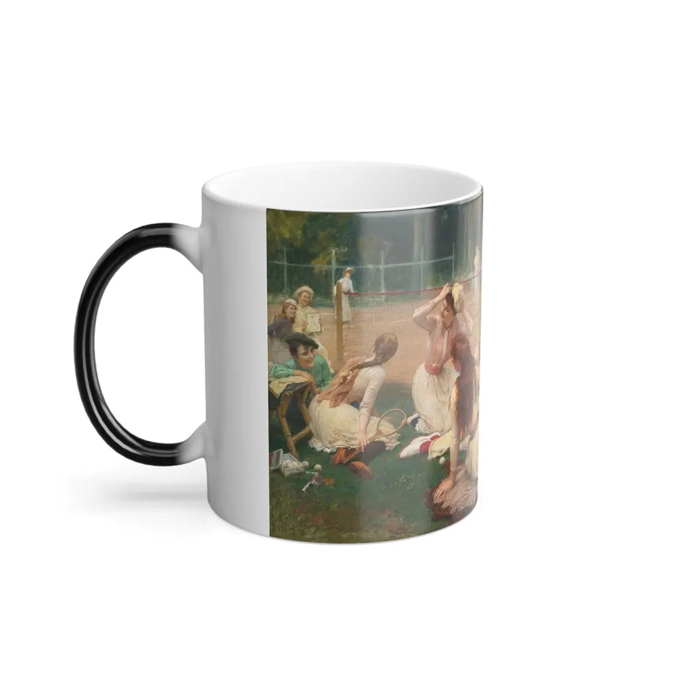 Frederick Arthur Bridgman (1847-1928) Lawn Tennis Club - Oil on Canvas 1891 - Color Changing Mug 11oz-Go Mug Yourself