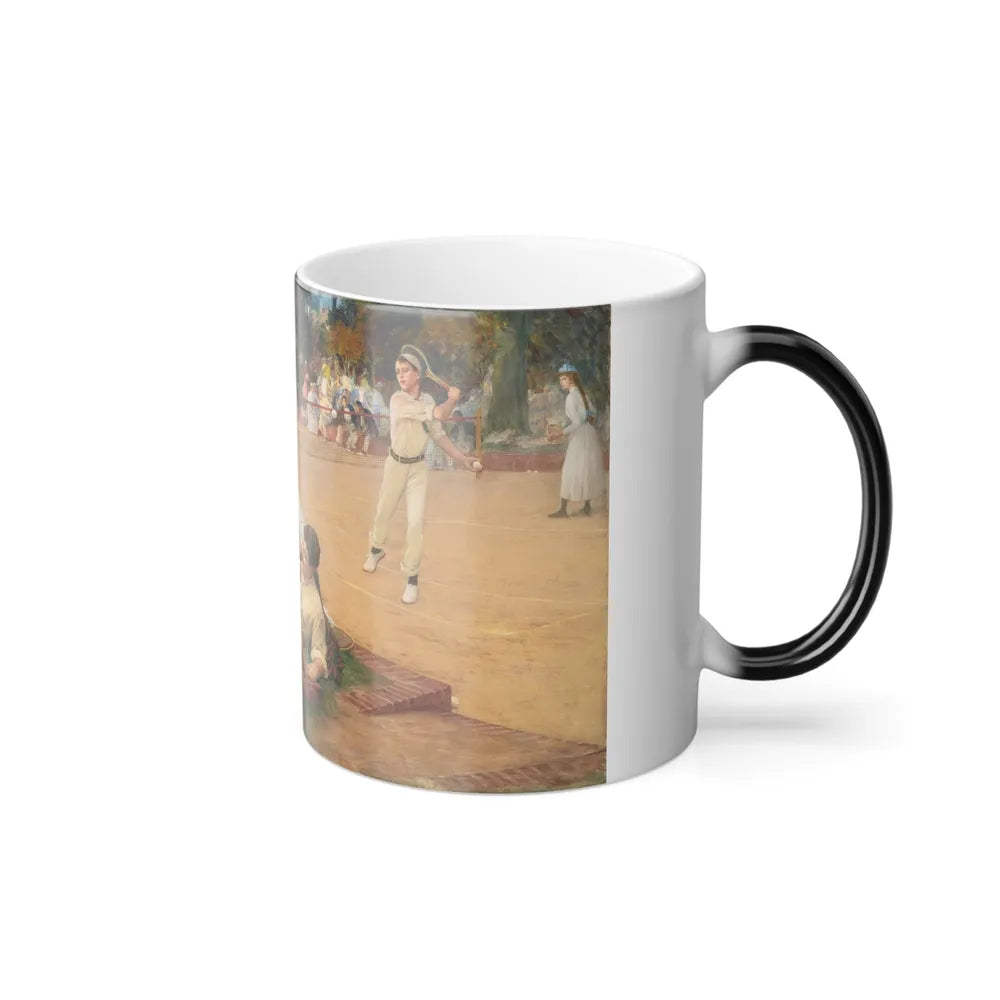 Frederick Arthur Bridgman (1847-1928) Lawn Tennis Club - Oil on Canvas 1891 - Color Changing Mug 11oz-Go Mug Yourself