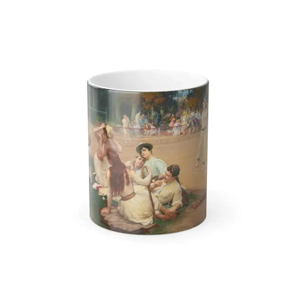 Frederick Arthur Bridgman (1847-1928) Lawn Tennis Club - Oil on Canvas 1891 - Color Changing Mug 11oz - Go Mug Yourself
